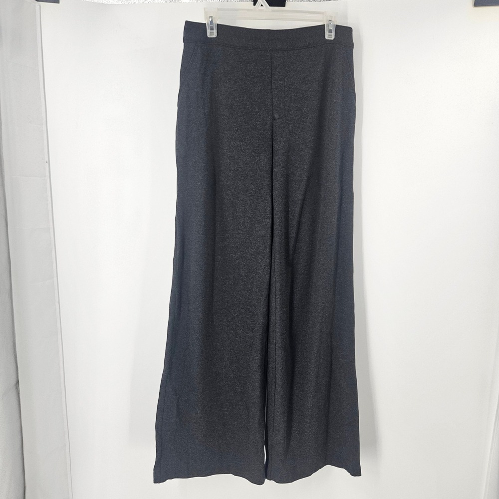 Spanx The Perfect Wide Leg Pant Charcoal Heather Grey Ponte Lounge Lagenlook L